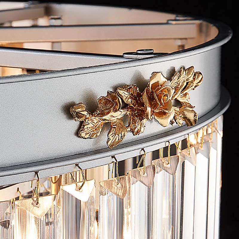 Luz de lámpara de tambor moderna CRISTAL RECTANGULA RECTANGULA 3/4 luces de comedor Luz colgante, 16 "/19.5" de ancho