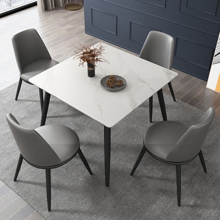 Vierkante vierkleurige eettafel Gesinterde stenen tafel Industrieel met 4 poten