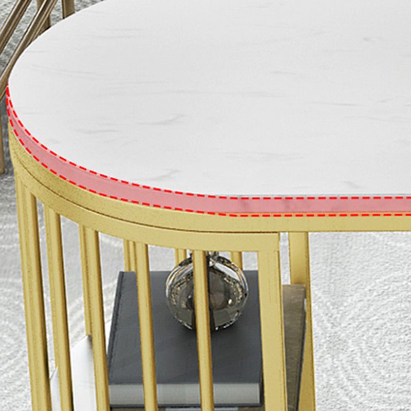 Glam 1/3 Pieces Bar Table Set Stone Counter Table with High Stools for Living Room