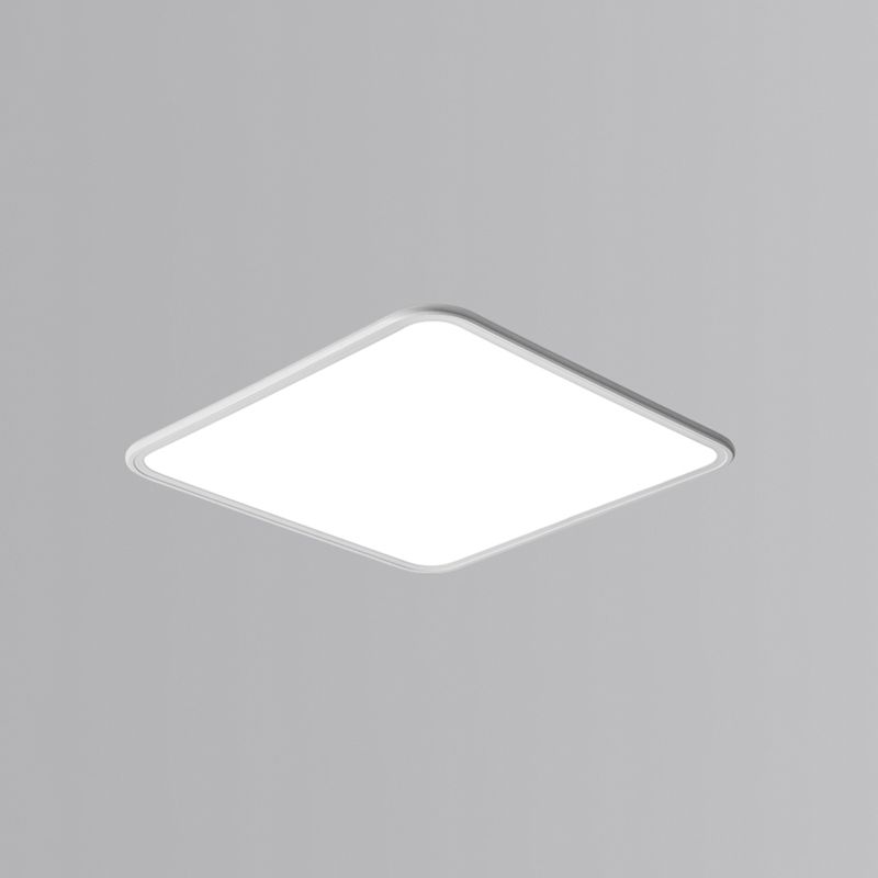 Modern Style Square Ceiling Fixture Metal 1 Light Ceiling Mounted Light in White