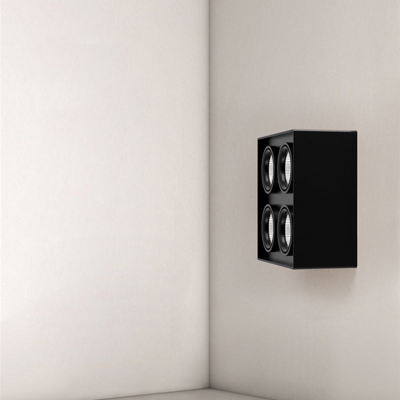 Black Square Ceiling Light Fixture Simple LED Flush Mount for Bedroom