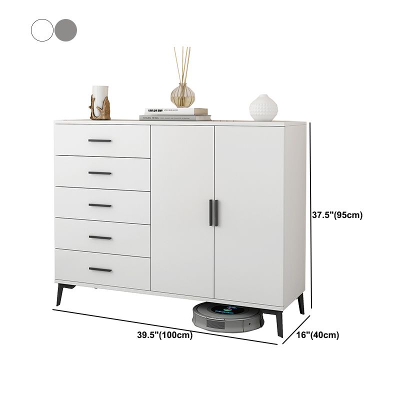 37.40" H Modern Accent Chest Wooden Side Cabinet with 5 Drawers