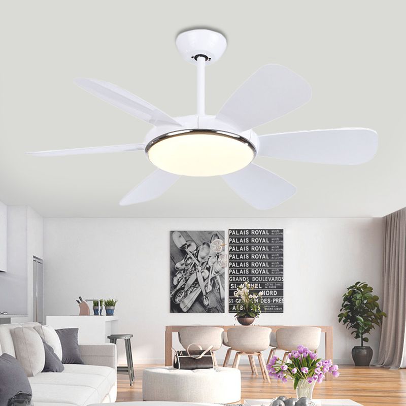 Acrílico Círculo colgante Pense Light Modernismo dormitorio 6 lámpara de semi descarga LED en blanco, 42 "de ancho