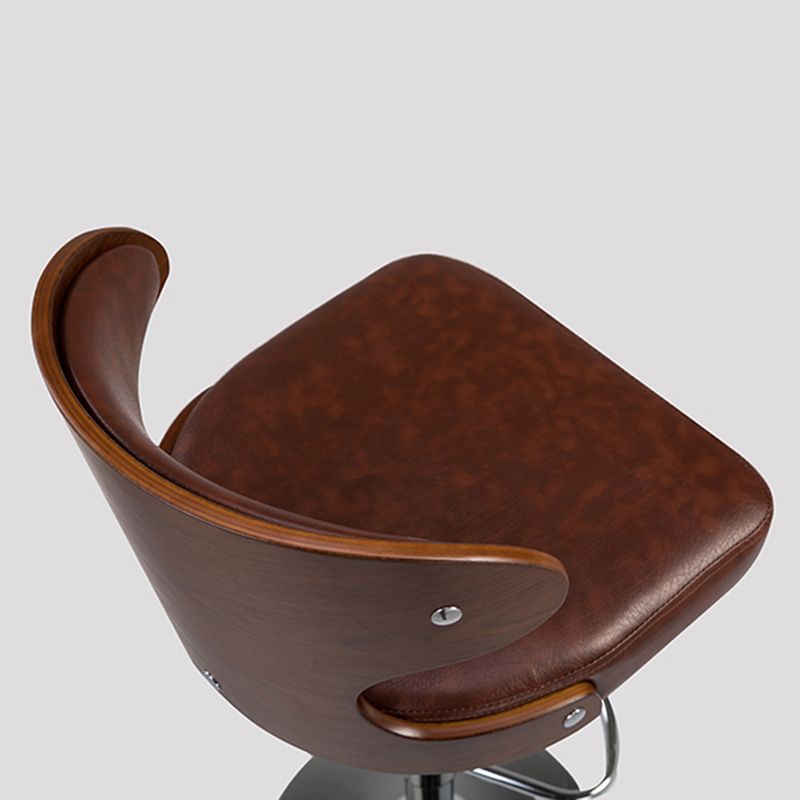 Modern Backrest Liftable Stool Steel Household Bar Stool with Cushion and Pedal