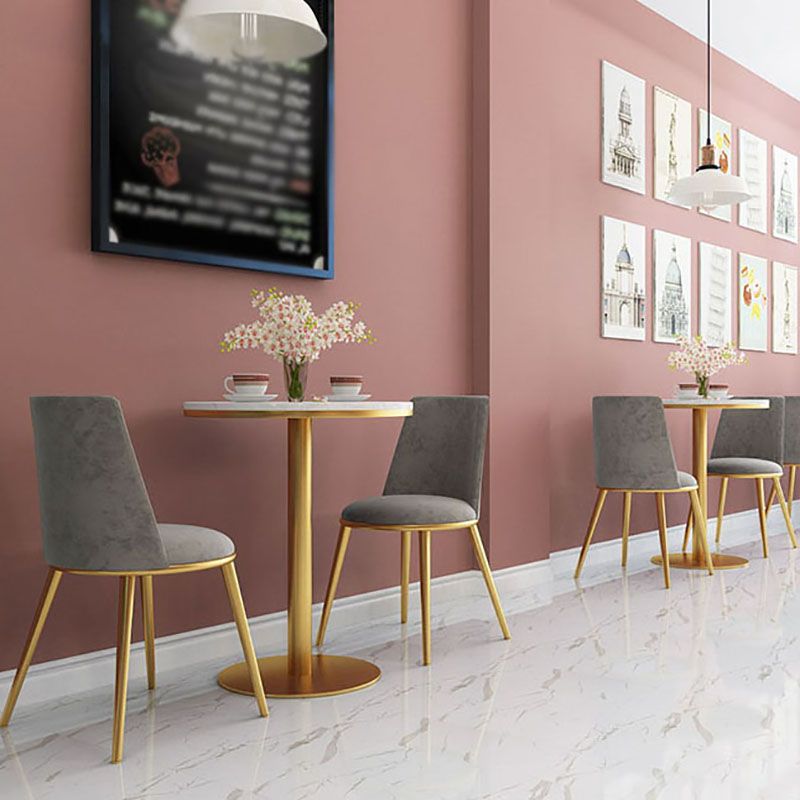 Glam Velvet Armless Dining Chairs Metal Dining Chair for Home Use