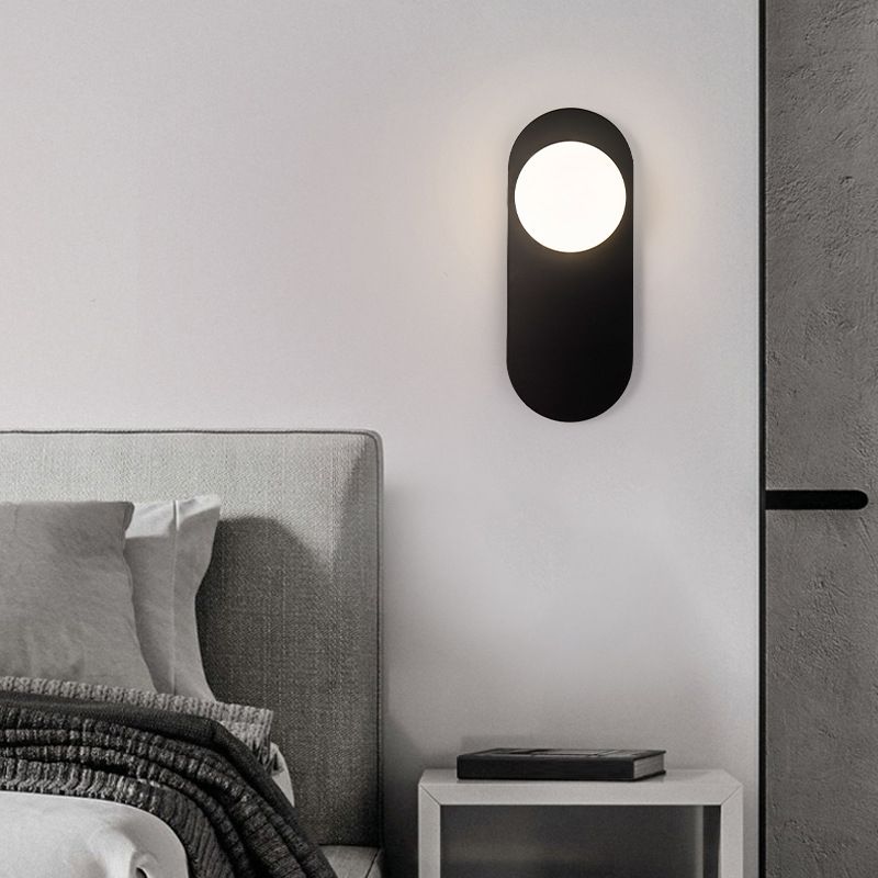 Single Modern Golden/Black Wall Mounted Sconce Shaded Wall Light for Bedroom