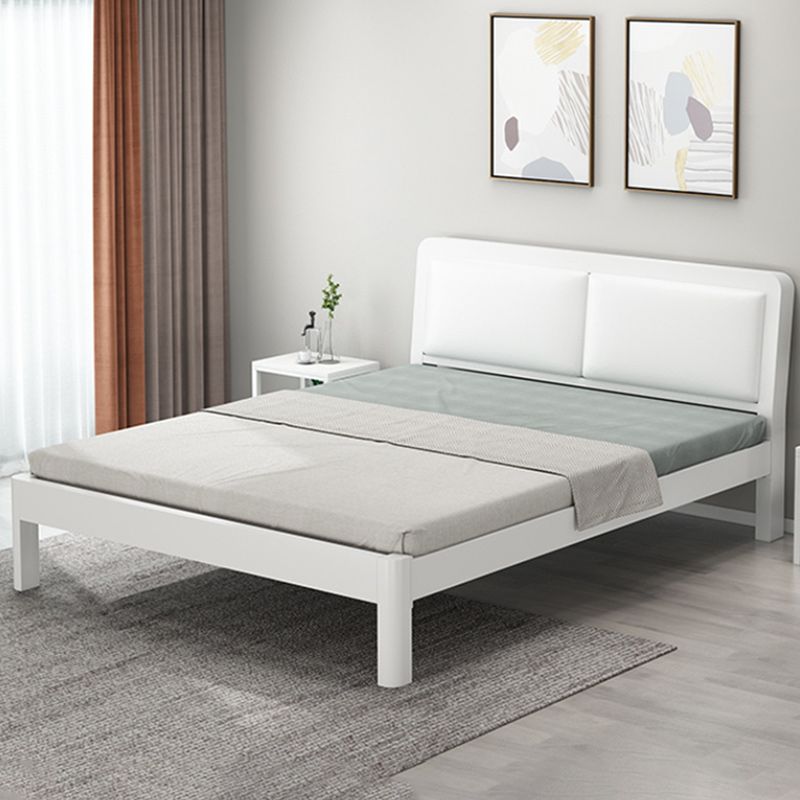 Contemporary Metal Bed with Slat Headboard Rectangular Adjustable Bed