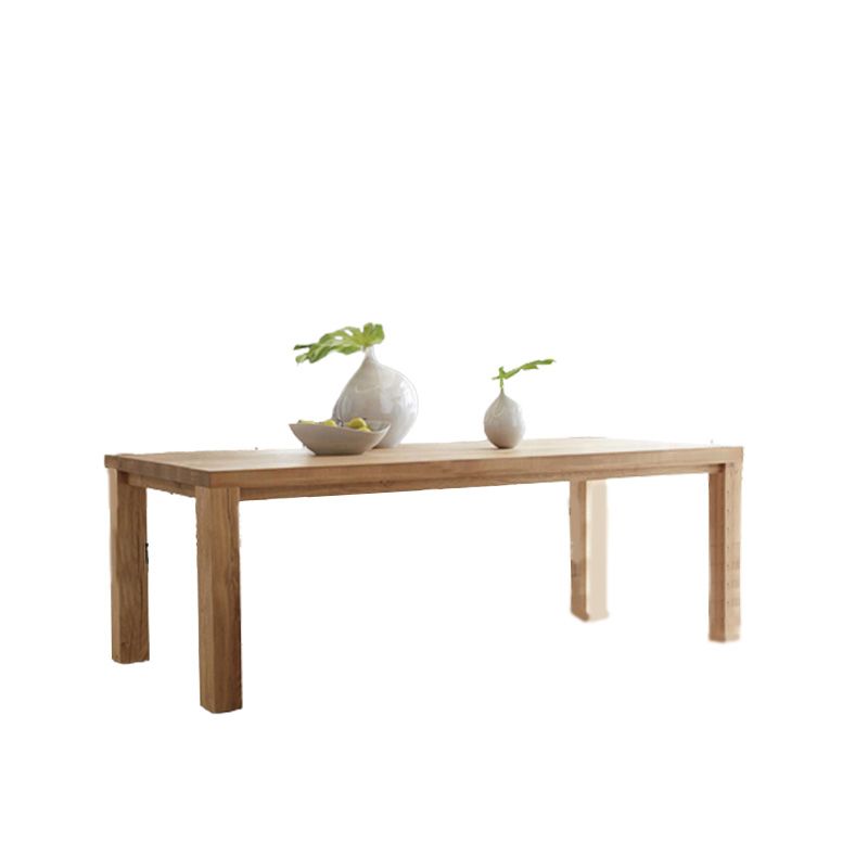 Rectangle 4 Legs Dining Table Modern Style Pine Wood Table for Kitchen