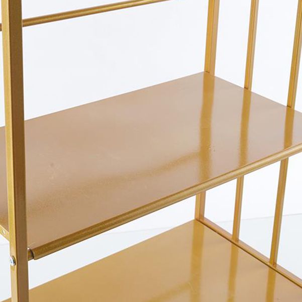 Modern Style Bookshelf Open Back Metal Bookcase with Caster Wheels