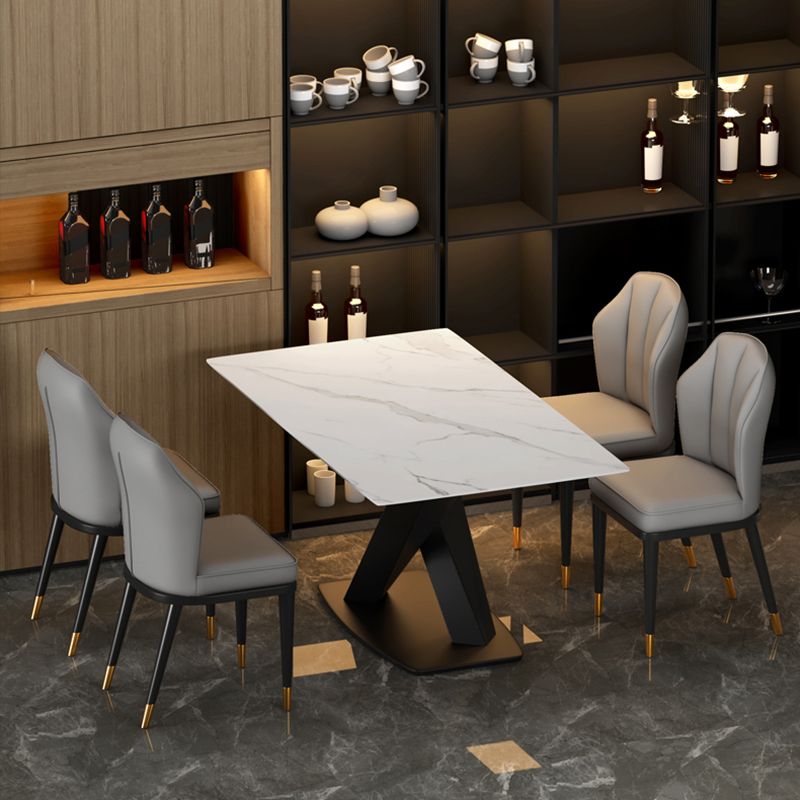 Nordic Chairs Dining Armless Chair for Kitchen with Metal Legs