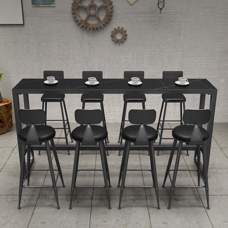 Black Sintered Stone Bar Table Dining Table for Kitchen Living Room Coffee Room