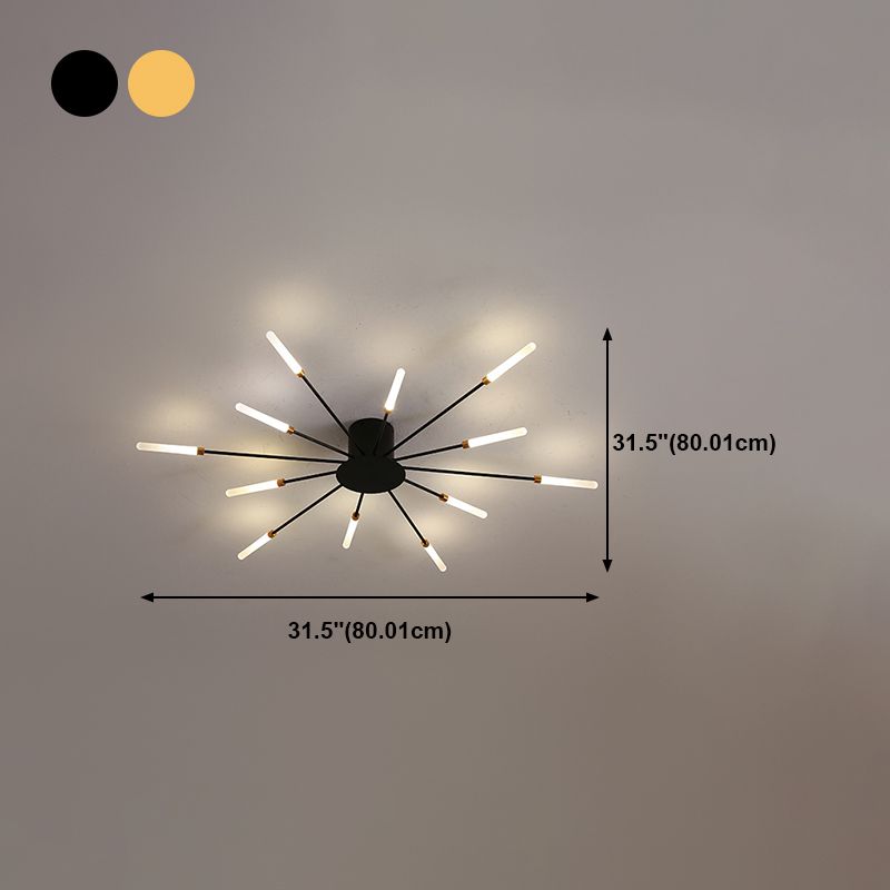 Modern Style Linear Shade Ceiling Lamp Metal 1 Headed Ceiling Lighting for Restaurant