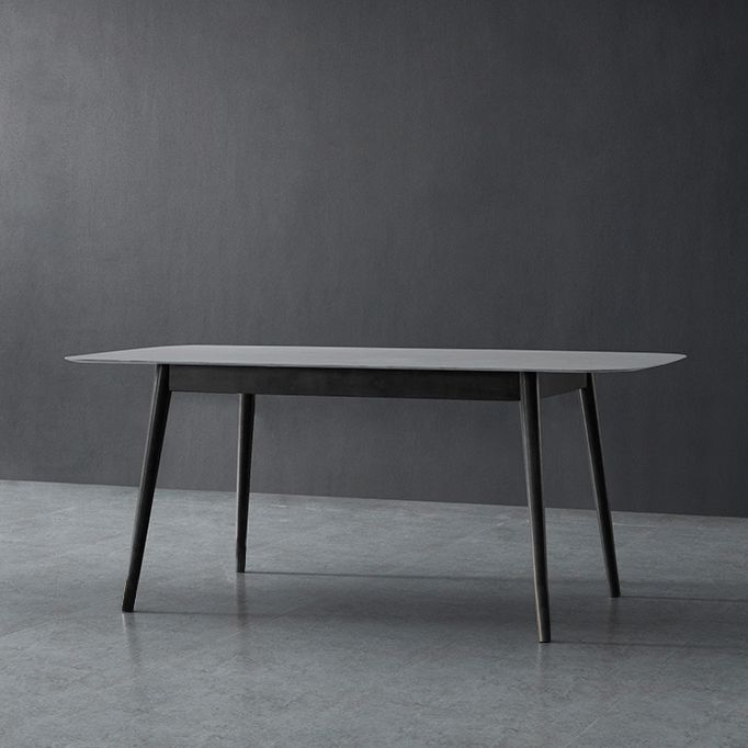 Modern Style Gray Stone Table Rectangle Dining Table for Kitchen