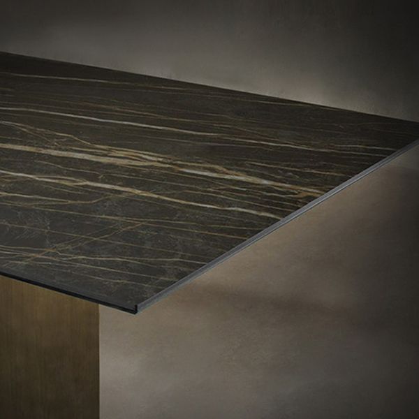 Metal Traditional Luxury Rectangle Table Sintered Stone Dining Table for Home