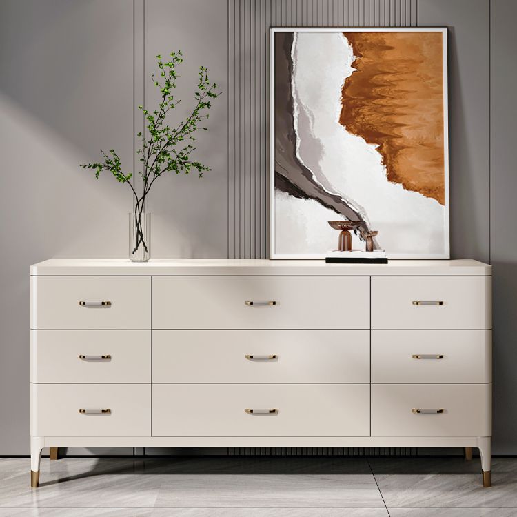 Horizontal Storage Chest Dresser Glam Storage Chest with Drawers