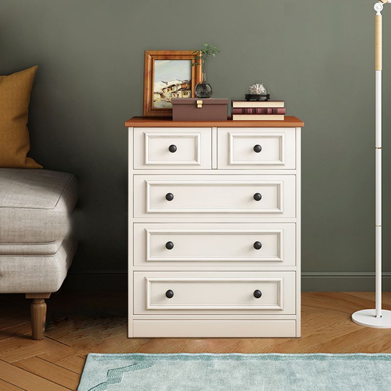 Contemporary Rectangle Chest/Cabinet with Drawers in Rubberwood