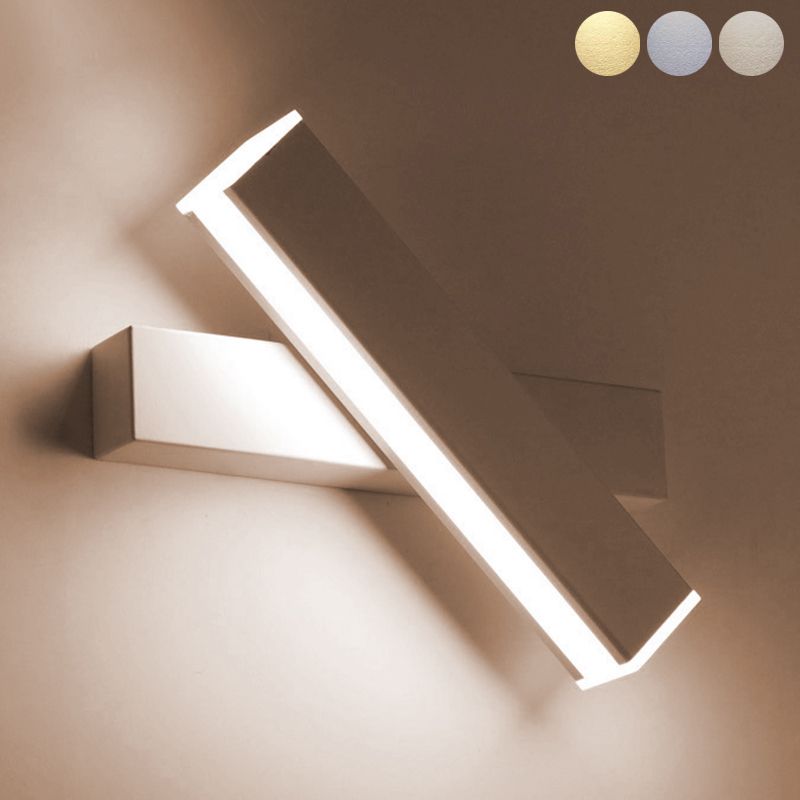 Minimalismo moderno Rectangle Sombra Media Medida de pared Metal 1 Luz de luz Luz de luz de luz