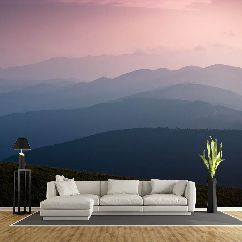 Landscapes Illustration Pattern Mildew Wall Mural for Living Room