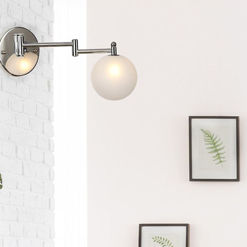Adjustable Industrial Globe Sconce Glass 1-Light Sconce Light