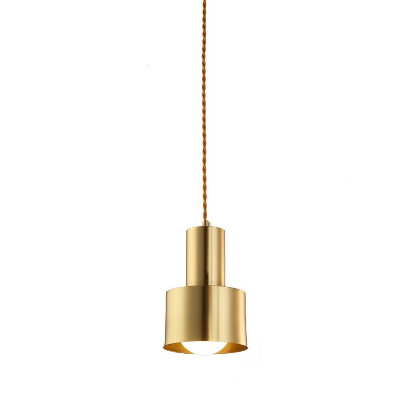 Post-Modern Cylindrical Shape Pendant Light Metal 1 Light Small Suspension Light  for Living Room