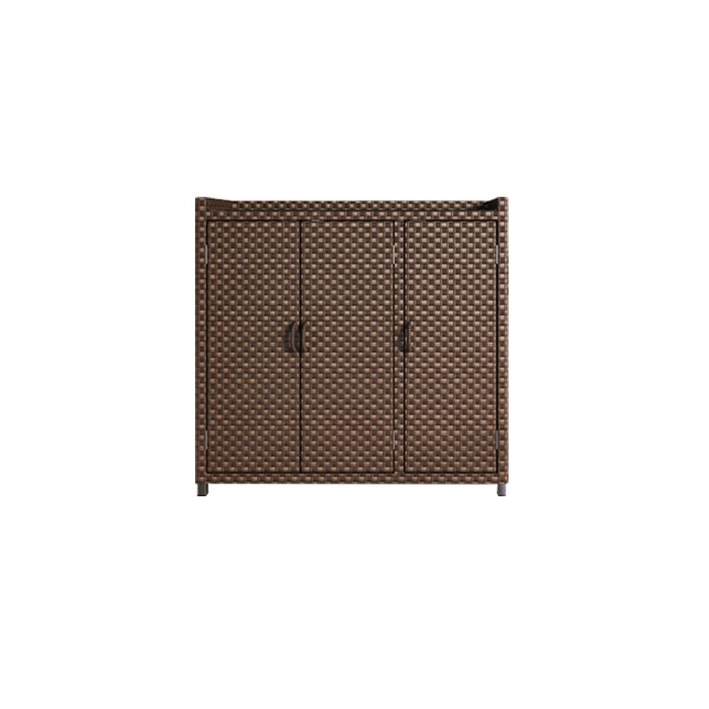 Modern Storage Cabinet Wicker&Rattan Side Cabinet With Doors