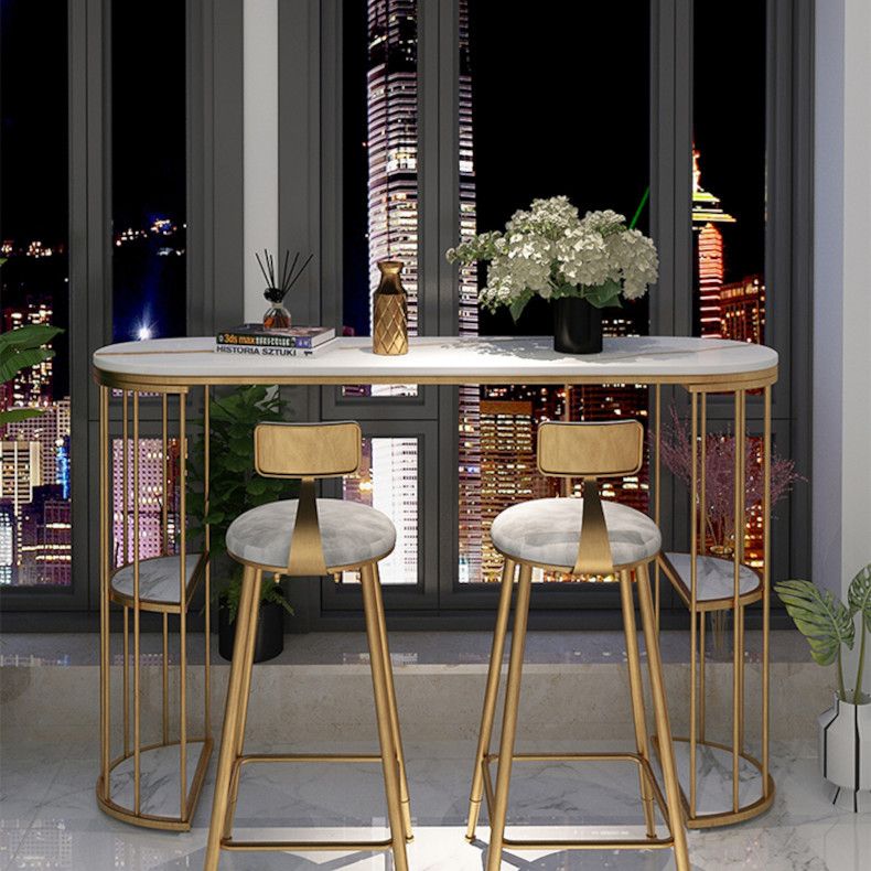 Sintered Stone Bar Table Oval Dining Table for Kitchen Living Room