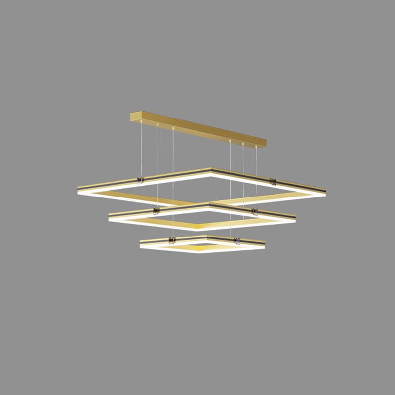 Modern 3-Tiered Chandelier Light Fixtures Metal LED Hanging Lamp for Living Room