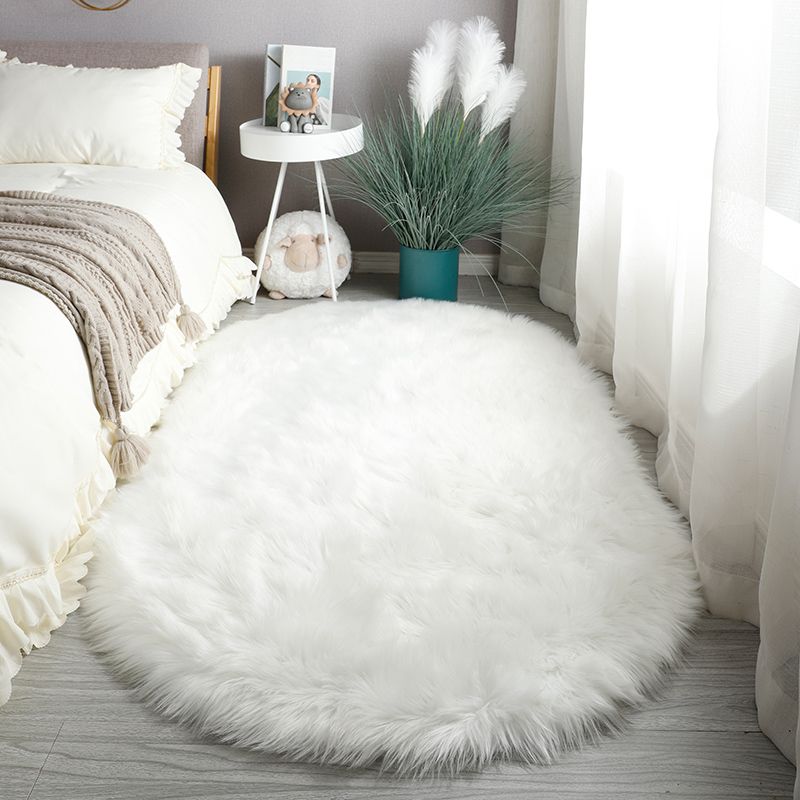 Polyester a tappeto solido ovale moderno tappeto interno moderno tappeto non slip per la camera da letto per adulti