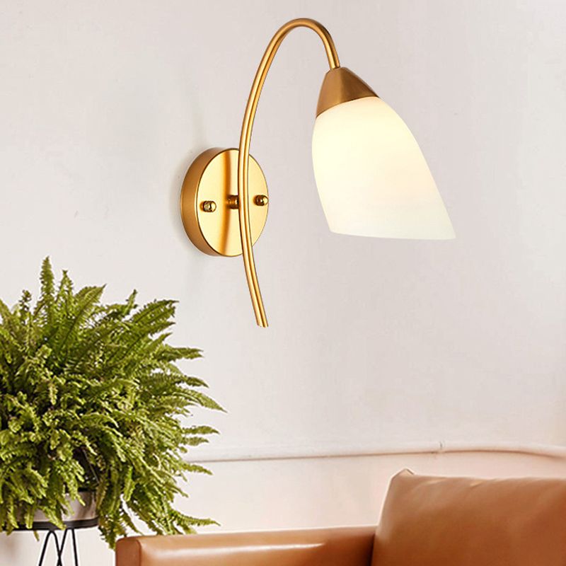Modernist 1 Light Wall Sconce Gold Metal Sconce Lighting for Bedroom