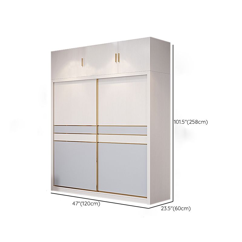 Bedroom Sliding Doors Armoire Coastal Wooden Storage Cabinet