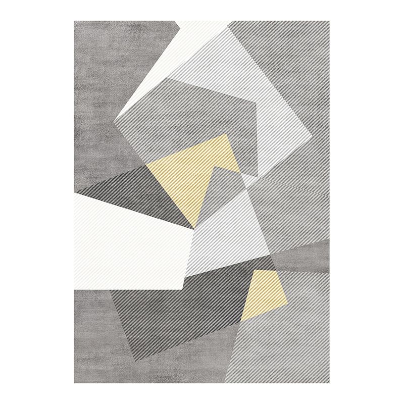 Leisure Polyester Area Rug Fancy Geometric Print Rug Stain Resistant Indoor Rug for Home Decor