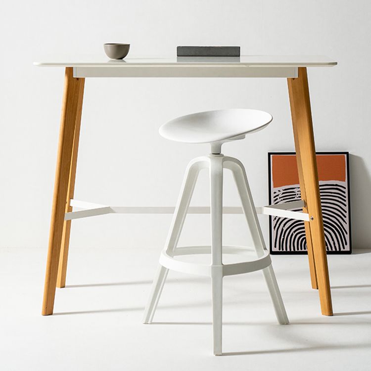 Low Back Plastic Swivel Bar Stool Industrial Armless Stool for Living Room