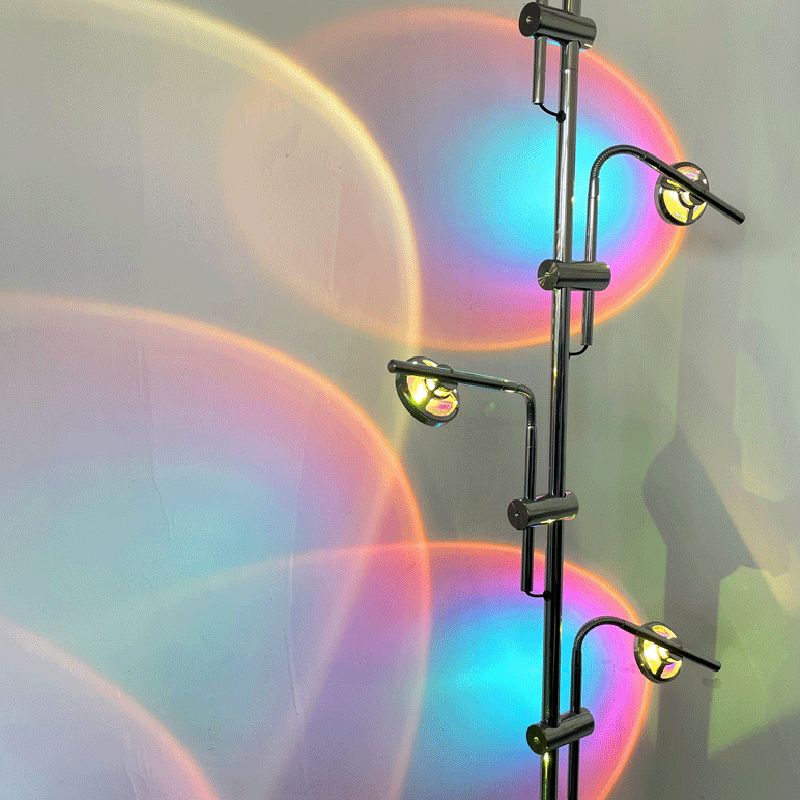 Contemporary Linear Floor Lamp Metal LED Floor Light in Silver for Living Room