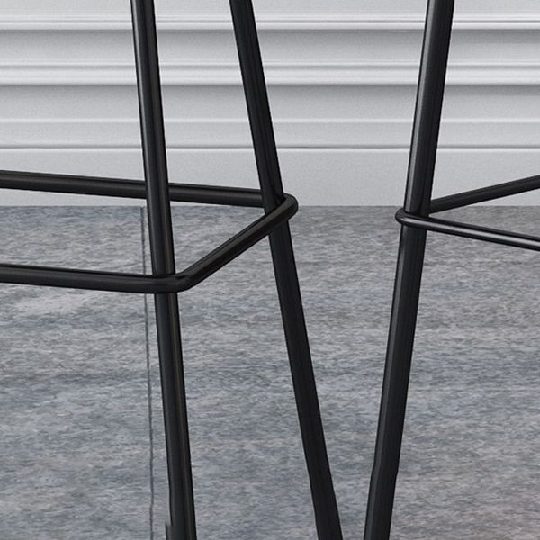 Contemporary Faux Leather Bar Stool Armless Backrest Bar Stool