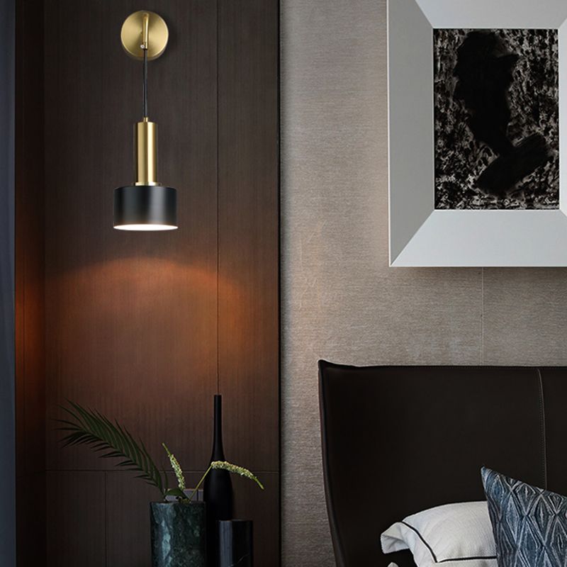 Cylinder Shape Metal Wall Lighting Modern Style 1 Light Wall Mounted Light