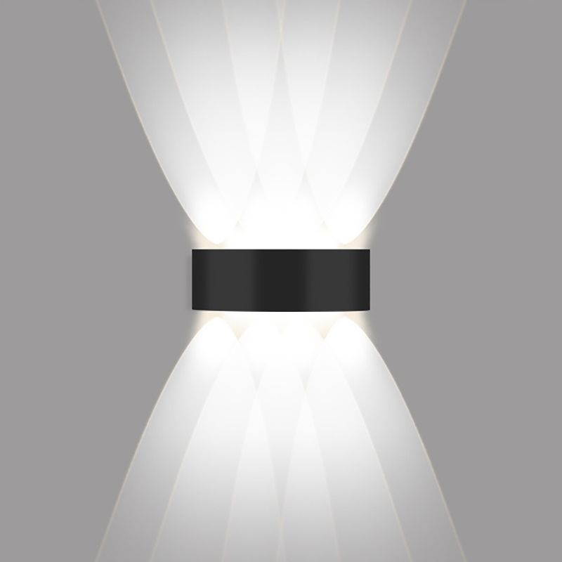 Aluminium -Wandleuchten im nordischen Stil schwarzes Mehrlichtwandlicht für draußen