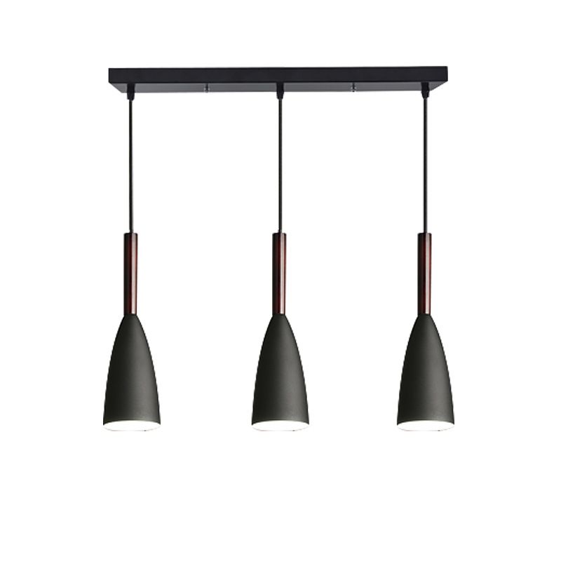 Ultra-modern Tapered Pendant Lighting Fixtures Metallic Hanging Lamp with Hanging Cord for Restaurant