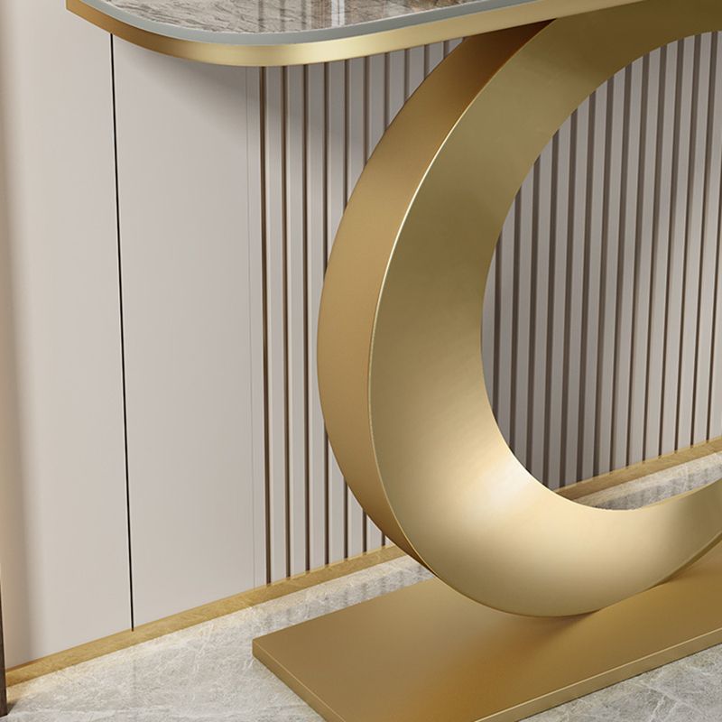 Marble Glam Console Accent Table Antique Finish Sofa Console Table