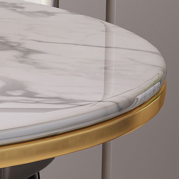 Contemporary Sintered Stone Top Dinette Set with Round Table Dining Room Set for Dining Room