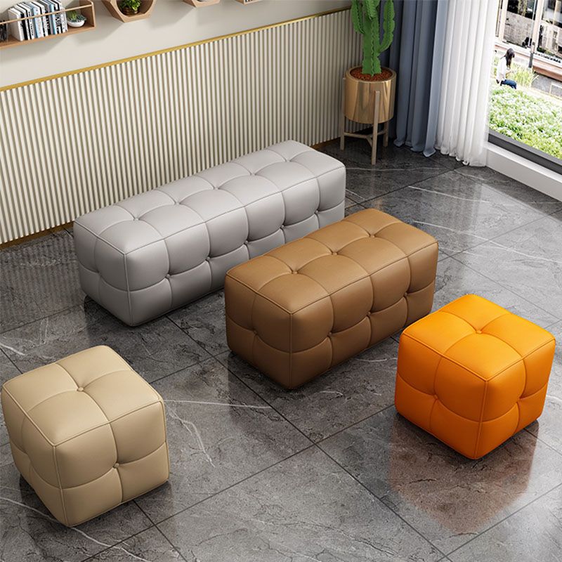 Modern Square Pouf Stain Resistant Colorful Pouf for Living Room