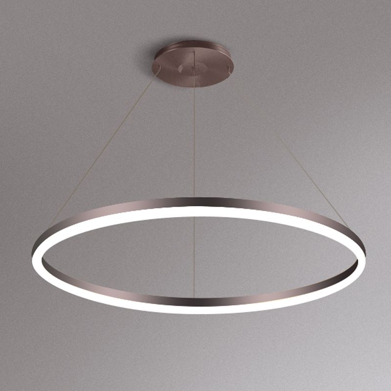 Moderne orbikuläre Form Kronleuchter Licht Metall 1 helle Kronleuchter -Beleuchtungsstoffe in Braun