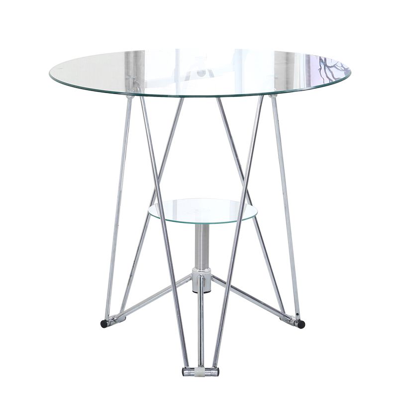 Tavolo da pranzo rotondo contemporaneo tavolo in vetro temperato con tavolo da piedistallo