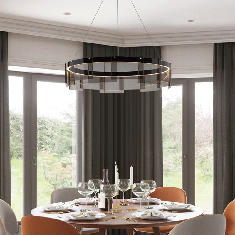 Lampadario a LEDELIE LEDALILE CONTEMPOURIARI NORDICO CHANDANT CIRCULATORI DI GLIGH