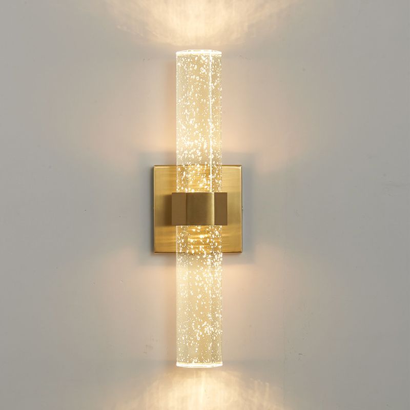 Lineare 2 Leichter Wandleuchten moderner Kristallwandmontageleuchte in Gold