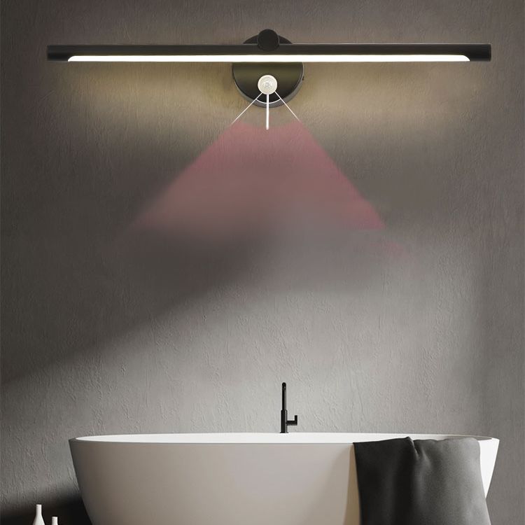 Zwarte acryl Moderne Wand SCONCE 1 Licht lineaire wandgemonteerde verlichting voor badkamer
