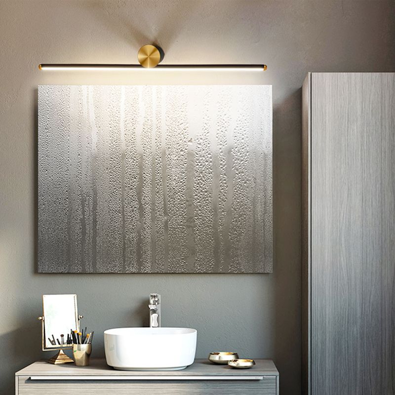 Lampada a parete a LED lineare in alluminio nella moderna semplicità di rame da parete interno con tonalità silicone