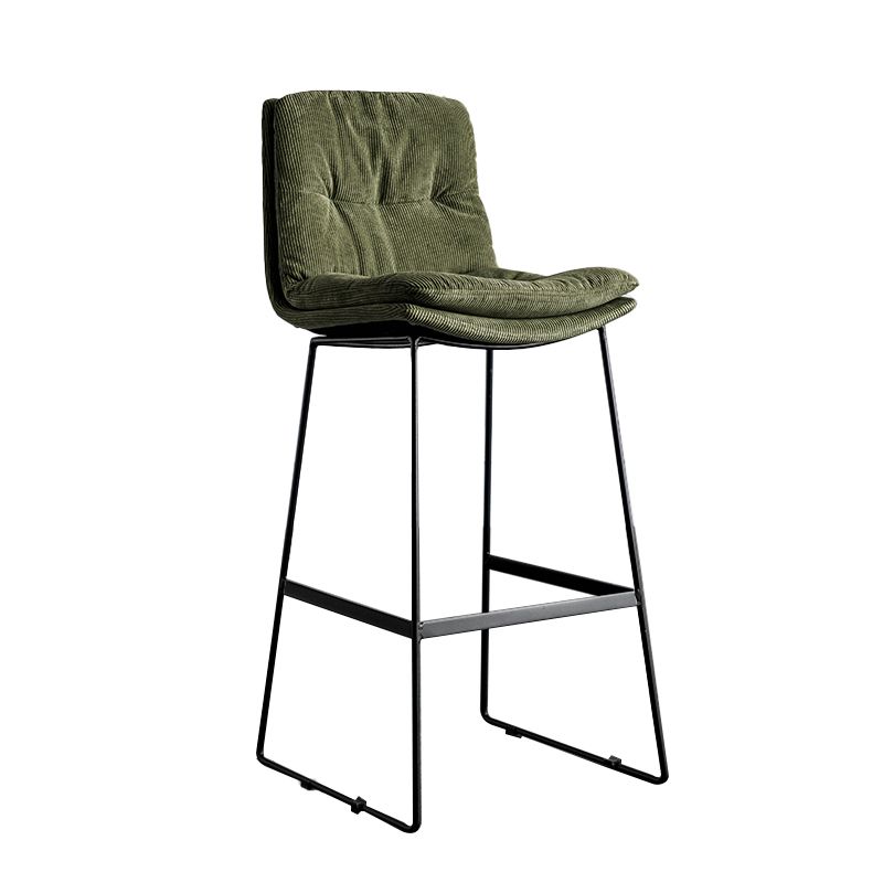 Modern Backrest Armless Counter Stool Iron Cafe Bar Stool with Cushion