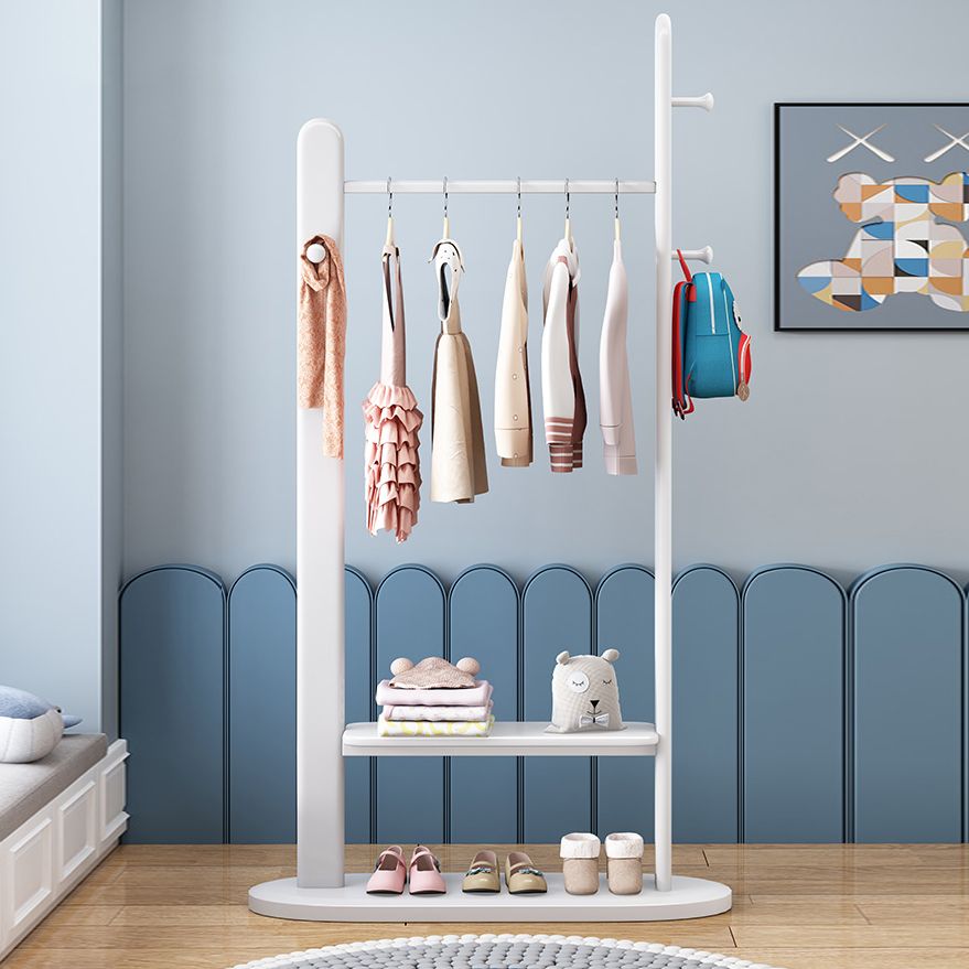 Stable Coat Rack Solid Rubberwood Free Standing Hooks Design Coat Rack