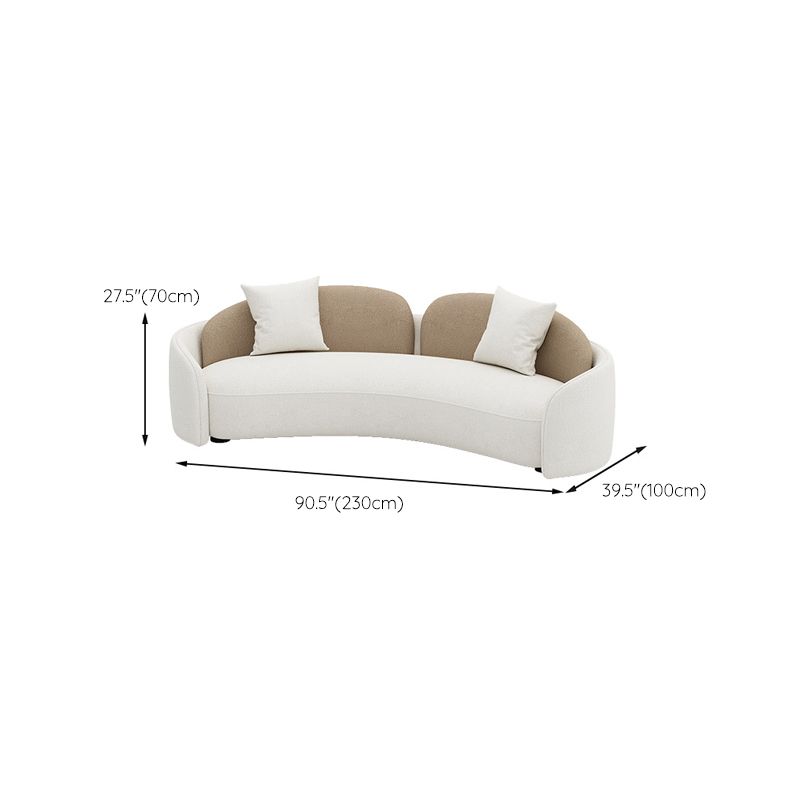 Scandinavian Settee Fabric Tuxedo Arm Cushions Living Room White Seating