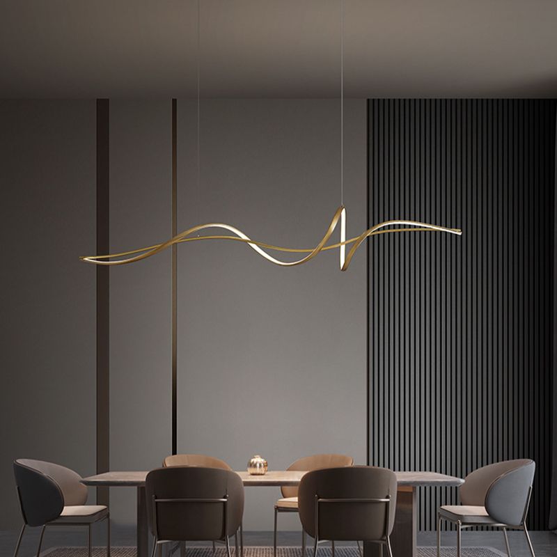 Unique Shape Modern Pendant Lighting Fixtures Metal 1 Light Island Light Fixture for Dining Room